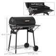 thumbnail image 3 of Outsunny 30" Portable Charcoal BBQ Grill, Portable BBQ with Storage Shelf, 3 of 10