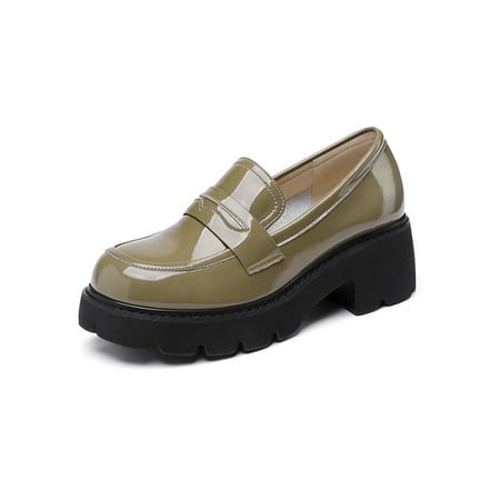 

Crocowalk Womens Loafer Slip On Casual Shoe Non-Slip Platform Loafers Ladies Boat Shoes Walking Fashion Comfort Flats Khaki 9