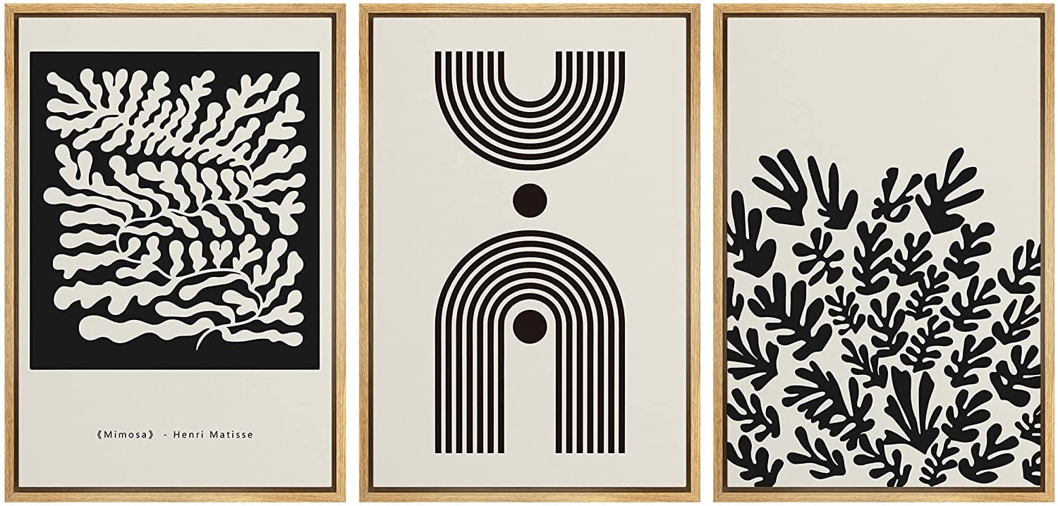 PixonSign Framed Canvas Print Wall Art Set Geometric Dark Figure Forest ...