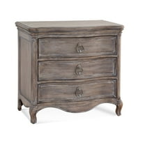 American Woodcrafters Genoa Antique Gray Wood 3-Drawer Nightstand