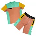 thumbnail image 2 of Vedolay Two Piece Short Outfits Men 2 Piece Outfits Summer Casual T Shirts and Classic Sport Shorts,Pink XL, 2 of 3