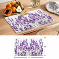 thumbnail image 6 of Purple Lavender Placemats Set of 8 Farmhouse Pastoral Botanical Floral Place Mats Indoor Wipeable Table Mats Washable Cloth Dining Table Placemats for Kitchen Holiday Party Home Decor 13x19 Inch, 6 of 9