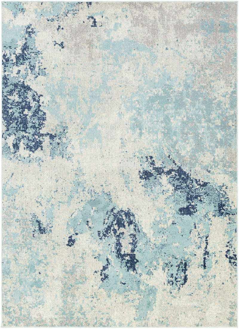 Mark&Day Outdoor Area Rugs, 7x9 Giswil Modern Indoor/Outdoor Aqua Area