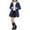 l#Navy588, variant on CAIVO Girls Detachable Hood Trench Coats With Button Front And Waist Tie Stylish Outerwear Comfort And Warmth Leisure Child Solid Color Clothing