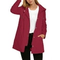 thumbnail image 4 of Fantaslook Fall Jackets for Women Hooded Windbreaker Water-Resistant Long Coat Outdoor Trench Coat with pockets, 4 of 8