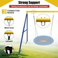 thumbnail image 5 of Heavy-Duty 550lb Capacity Outdoor Swing Stand, 71" Tall Steel Frame, 360° Swivel, Adjustable Ropes, Waterproof Saucer Design for Backyard, Porch, Garden (Swing Not Included), 5 of 15