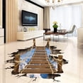 thumbnail image 4 of 3D Sky And White Cloud Wood Bridge Floor Sticker Wall Decal Non-Slip Home Decor, 4 of 8