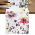 thumbnail image 2 of Country Wild Flower Watercolor Table Runner 36 Inches Long,Kitchen Dining Tablerunners Ombre Floral Herb on White Linen Table Runners Dresser Scarves for Home Dinner Wedding Holiday Party Decor, 2 of 9