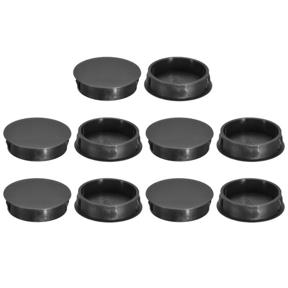 Unique Bargains 10Pack 38mm/1.5' Plastic Hole Plugs Panel Flush Type Knockout Locking Plugs, Black