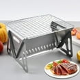 thumbnail image 5 of Portable Wood Burning Camping Stove with Grill Net - Folding Stainless Steel Design for Hiking and Picnics, 5 of 6