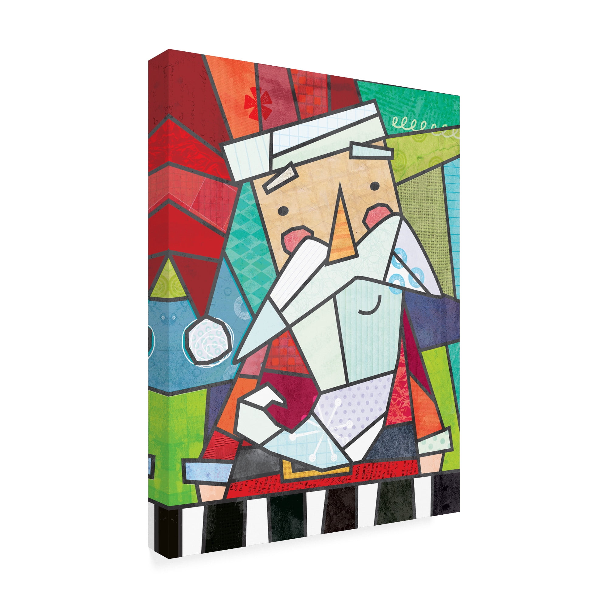 Trademark Fine Art 'Stained Glass Santa' Canvas Art by Holli Conger