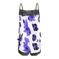 thumbnail image 4 of Blmnix Sexy Sleepwear Women Pjs Sets Pajama Sets Shorts Sleepwear Sets Relaxed Purple Crew Neck Sleeveless Cropped Soft Pajama Set for Women,L, 4 of 5