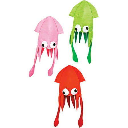 12 Assorted Novelty Squid Aquatic Deep Ocean Animal Hats Costume