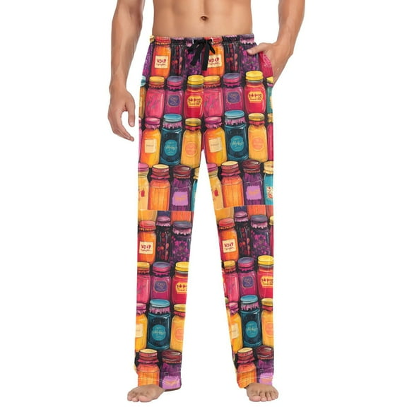 FORMRS Mens Pajama Pants with Pockets Sleepwear Lounge Bottoms Sizes S-2XL, Purple Jar