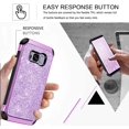 thumbnail image 4 of Galaxy S8 Case, Phone Case Samsung S8, Bling Sparkly Glitters Slim Fit Shockproof Protective Dual Layer Hybrid Hard PC Soft TPU Bumper Drop Protection Non-Slip Girl Women Phone Covers, Purple, 4 of 8