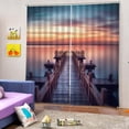 thumbnail image 2 of Cortina Opaca con Imagen de Impresión 3D de Paisaje Decorativo de Poliéster para Tratamiento de Ventanas, 2 Paneles / (59 '' W '' L) Puente al perfecl Cortina de poliéster, 2 of 8