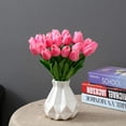 thumbnail image 2 of Artificial Tulips Flowers,20 Pcs 13.5" Artificial Latex Tulips Flowers for Home Room Office Party Wedding Decoration（Dark Pink）, 2 of 5