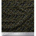 thumbnail image 1 of Soimoi Black polyester Georgette Fabric Leaves Decor Fabric Printed Yard 42 Inch Wide, 1 of 5