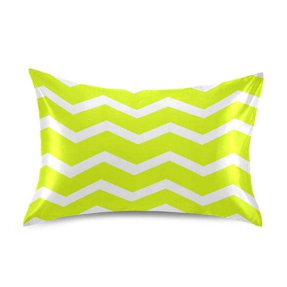 Bright Chevron Pattern Satin Pillowcase 20''x30'' Double-Sided Print Soft Wrinkle Resistant