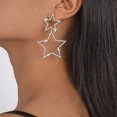 thumbnail image 2 of Pendientes colgantes de estrella grande para mujeres y niñas, hipoalergénicos, con cristales de estrella, colgantes largos, con forma de estrella, brillantes, 2 of 3