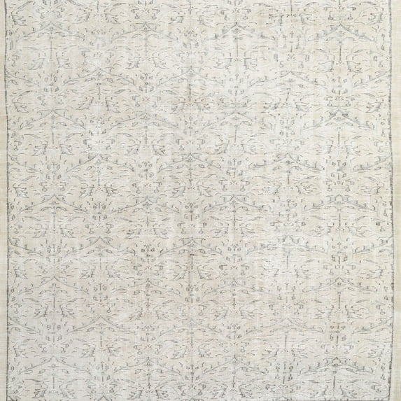 Ahgly Company Machine Washable Indoor Square Traditional Pale Silver Gray Area Rugs, 6' Square