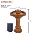 thumbnail image 3 of Alpine Corporation  29" Outdoor Birdbath Fountain with LED Lights  Classic Pedestal Solar-Powered Garden Water Feature, Brown, 3 of 5