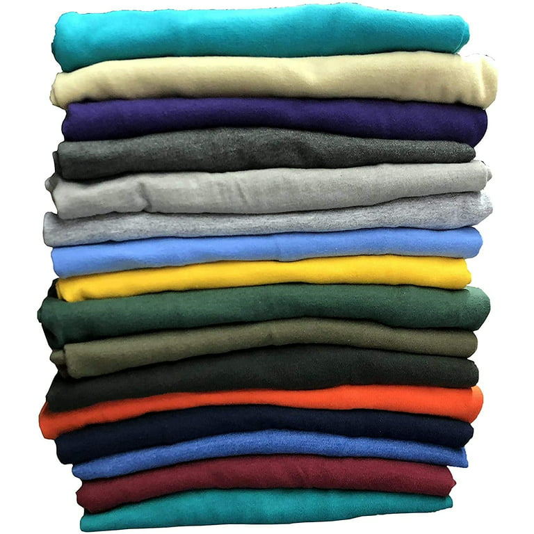 BILLIONHATS 12 Pack Plus Size Men Cotton T-Shirt Bulk Big Tall Short Sleeve  Lightweight Tees (12 Pack Assorted A, Large)