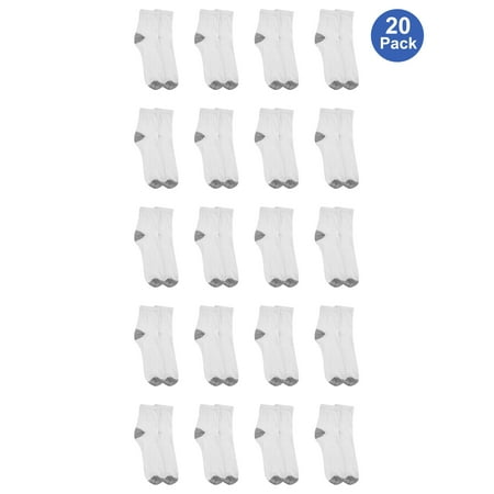 Athletic Works Men's Cushioned Ankle Socks Value 20 (Best Mens White Athletic Socks)