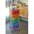 thumbnail image 3 of 10- Rainbow Color Plastic Drawer Metal Craft Storage Rolling Cart W/ 2 Locking And 2 Regular Wheels., 3 of 12