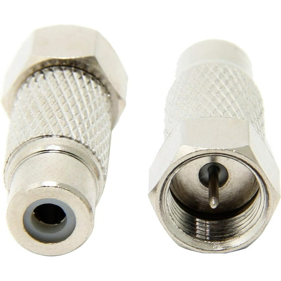 RUITROLIKER 2Pcs F-Type Male Plug to RCA Female Jack RF Video TV Cable Adapter for 2600/7800/Coleco/Commodore