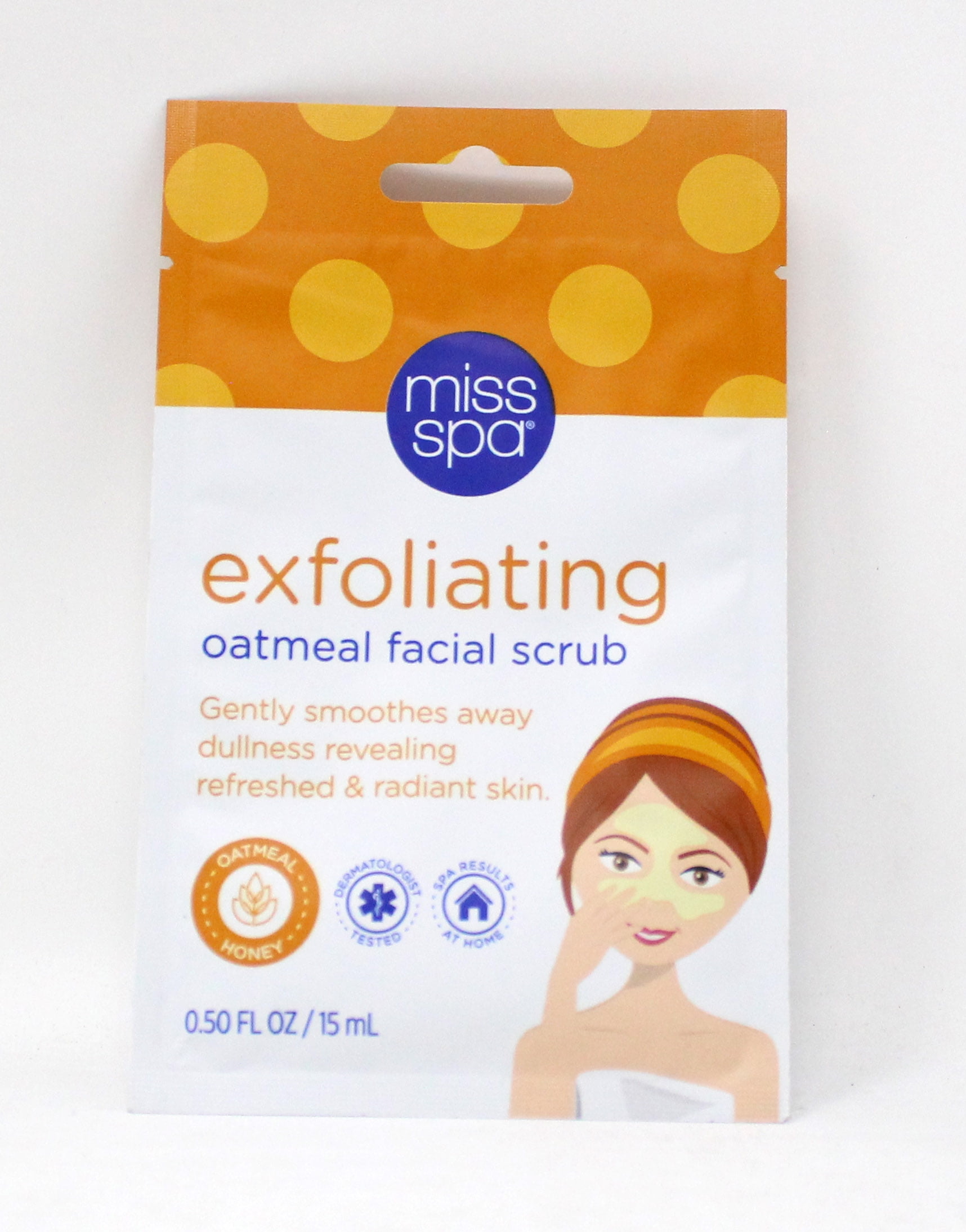 Miss Spa Exfoliating Oatmeal Facial Scrub 0.50 Ounce (4 Pack)