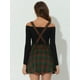 thumbnail image 3 of Falda de Tela Escocesa gótica Allegra K para Mujer Faldas de tirantes Desmontables de cintura alta Verde Rojo L, 3 of 5