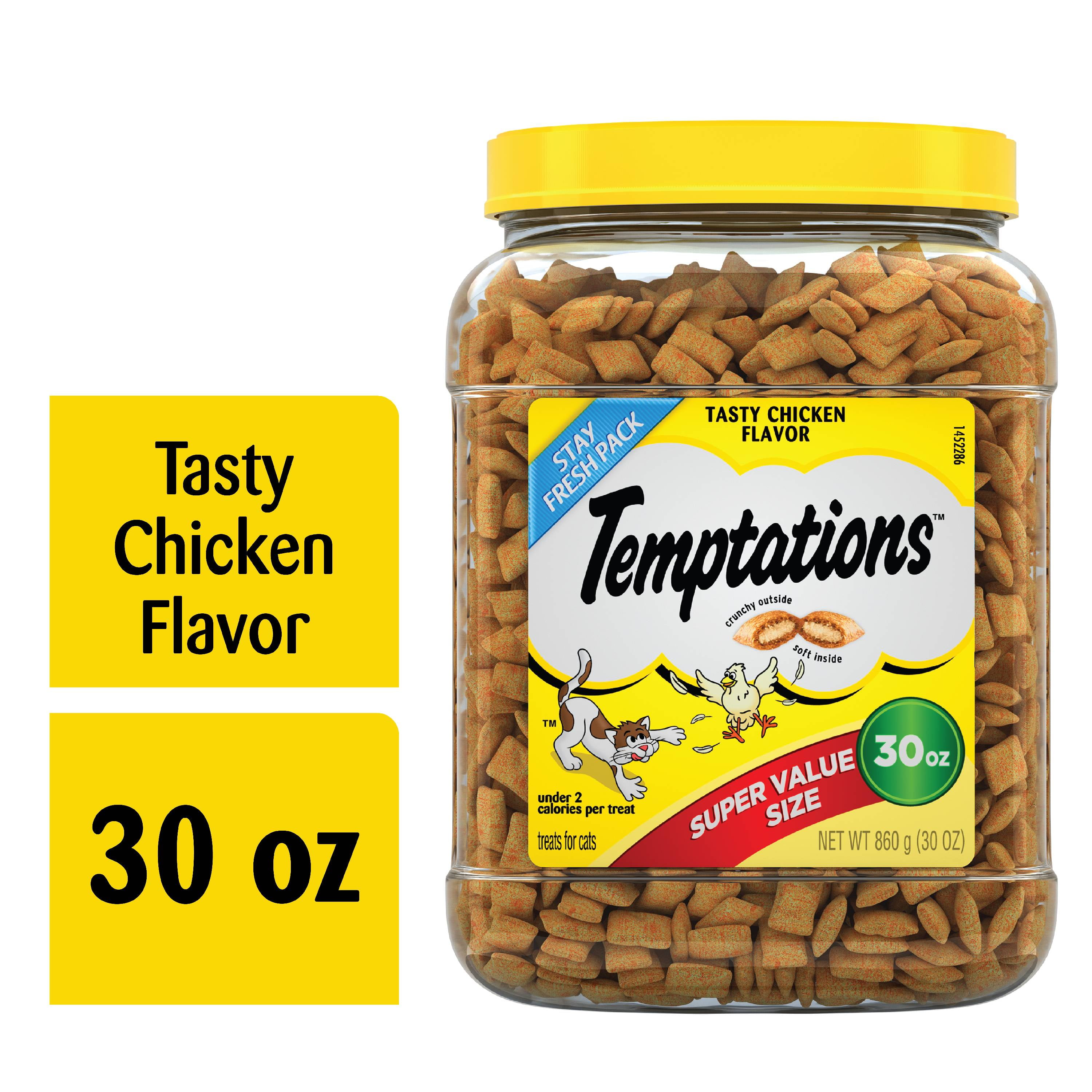 TEMPTATIONS Classic Crunchy and Soft Cat Treats Tasty Chicken Flavor