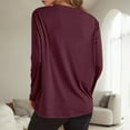 thumbnail image 4 of Womens Work Shirts Long Sleeve Tops Fashion Oversized Casual Basic Crewneck Fall Clothes for Women Tees Blouses, 4 of 6