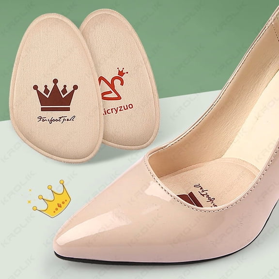 1/2/5pairs Women Non-slip Crown Forefoot Pads Pain Relief Insert Half Size Insoles Cushions Anti-pain Orthopedic Half Paddings
