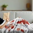 thumbnail image 3 of Floral Soft Flannel Fleece Throw Blanket, Autumn Flowers and Leaves Petals Illustration in Watercolors Painting Artwork, Cozy Plush for Indoor and Outdoor Use, 70" x 90", Red Purplegrey, by Ambesonne, 3 of 5
