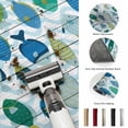 thumbnail image 5 of Area Rugs 3'x5', Blue Fishes Carpet Runner Indoor Outdoor Rugs Home Decor Aesthetic, Cartoon Coastal Ocean Fish Striped Wooden Non Slip Mats Washable Accent Rug for Living Room Bedroom, 5 of 8