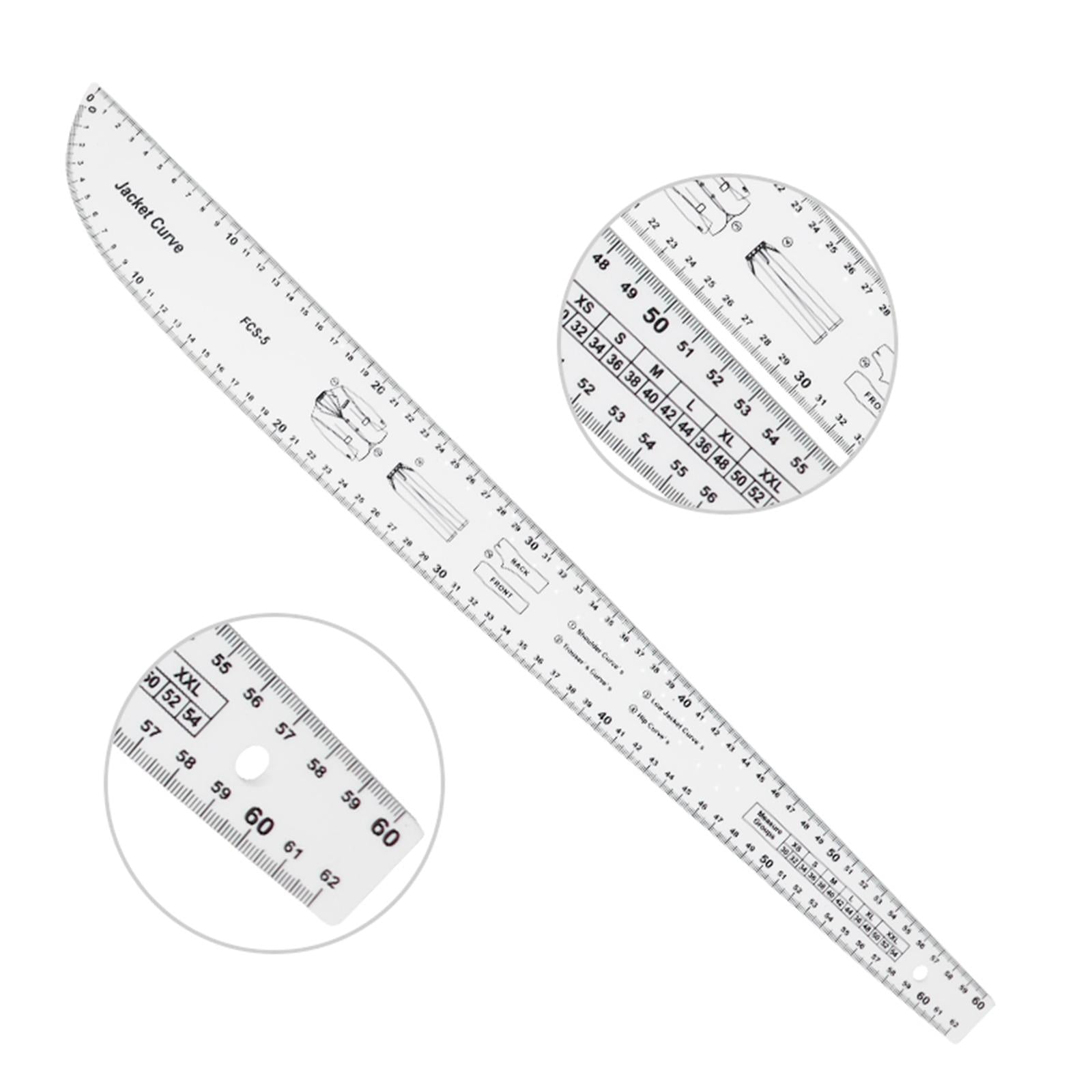 7Pcs Acrylic Sewing Ruler Multifunctional Ruler Needlework Clothing Craft Metric Ruler Sewing Template for Pattern Maker