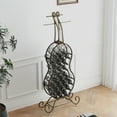 thumbnail image 3 of Cello Shape Wine Bakers Rack, Freestanding Wine Rack with Storage Bottle, Wine Storage Home Bar for Liquor and Wine, Organizer for Kitchen, Dining Room, 3 of 5