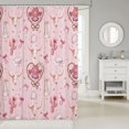thumbnail image 2 of Manfei Cute Cowgirl Skull Shower Curtain 72Wx72L,Western Ribbon Bow Bathroom Curtain,Light Pink, 2 of 6
