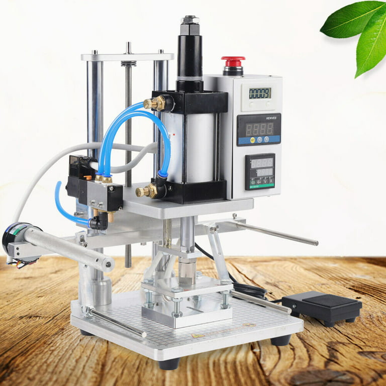 500W Pneumatic Hot Foil Stamping Machine PVC Card Leather Wood Embossing  Press 
