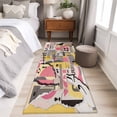 thumbnail image 4 of Runner Rug 2'x6', Abstract Art Washable Non-Slip Hallway Runner Rugs, Pink Yellow Collage Art Torn Paper Pieces Bedside Rugs Floor Mats Carpet Runners for Kitchen Bathroom Laundry Room, 4 of 8
