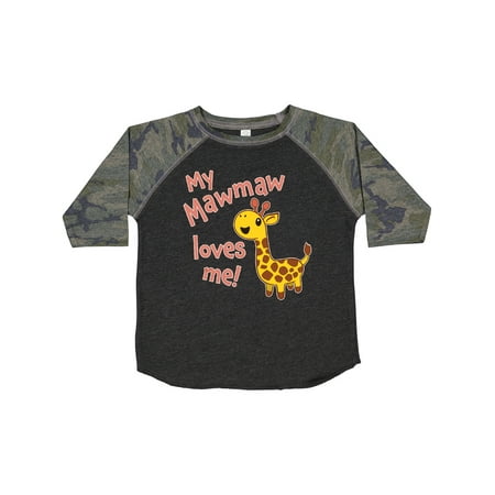 

Inktastic My Mawmaw Loves Me- Cute Giraffe Gift Toddler Boy or Toddler Girl T-Shirt