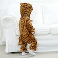 thumbnail image 4 of Toddler Infant Leopard Costume Flannel Hooded Onesie Soft Animal Romper Pajamas Outfits Gift, 4 of 11