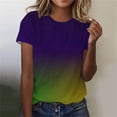 thumbnail image 1 of Xuyuer Happy Mardi Gras Shirt Womens Mardi Gras Day Heart Tshirt Tuesday Carnival Tee New Orleans Party Short Sleeve Casual Short Sleeve Tops Holiday Bleached Short Sleeve Tops, 1 of 5