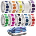thumbnail image 1 of 10000 PCS Round Coding Labels, 10 Rolls Colored Dot Stickers, Round Adhesive Sticky Label, Print or Write Circle Dot Sticker for Home Organization, Fire Classification, Commercial Displays, 1 of 7