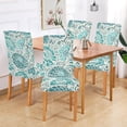 thumbnail image 6 of Floral Pattern Versatile Chair Covers, Stretchy Fabric Dining Room Chair Covers, Armless Dining Seat Covers Set of 4, Dining Chair Covers Washable, 6 of 6