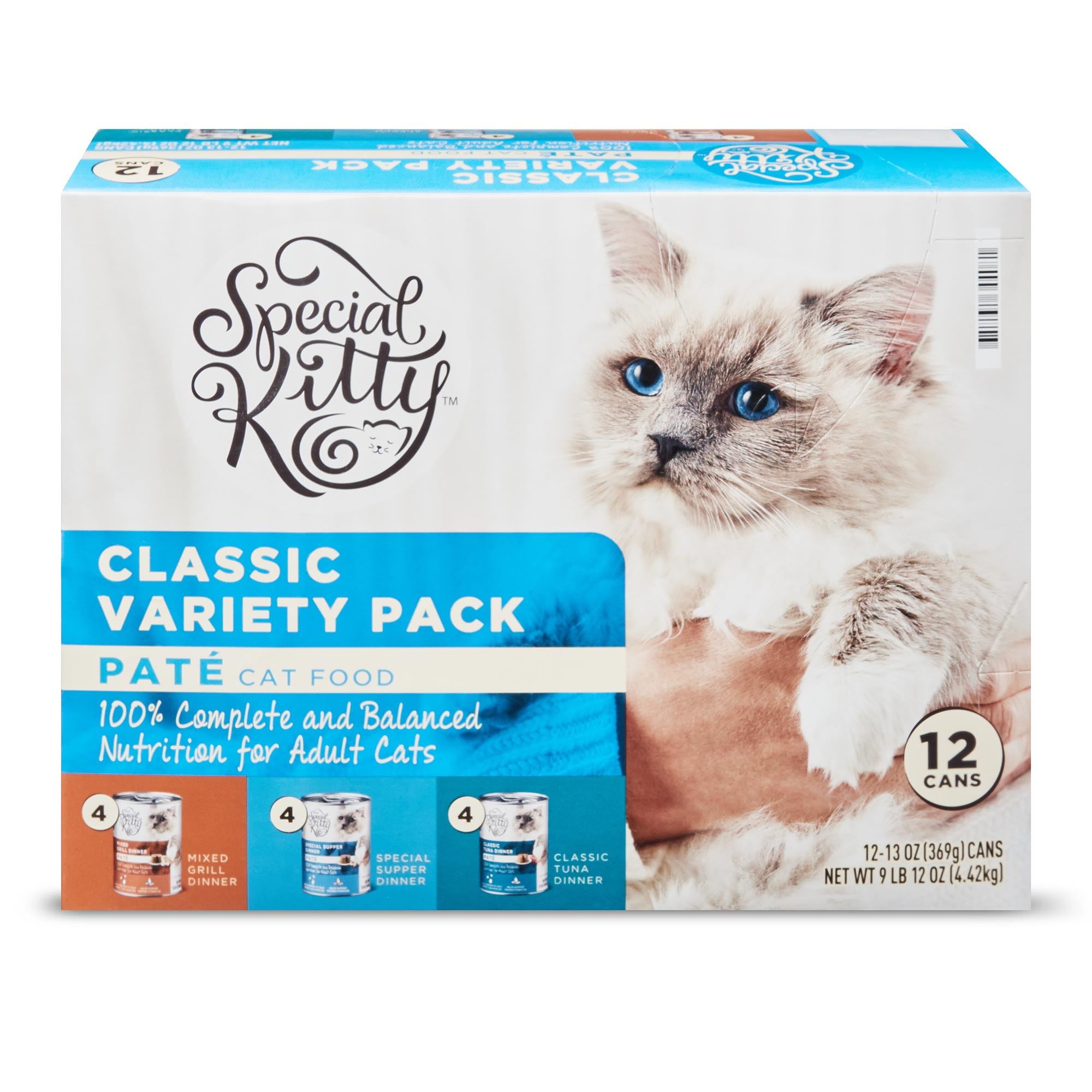 Special Kitty Classic Variety Pack Pate Cat Food, 13 oz Cans, 12 Pack