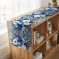 thumbnail image 6 of White Blue Spring Floral 108 Inch Table Runner, Vintage Flowers Pastoral Farmhouse Dresser Scarf Cotton & Linen Tablerunner for Dining/Kitchen Island/Holiday Party Décor 13" x 108", 6 of 9