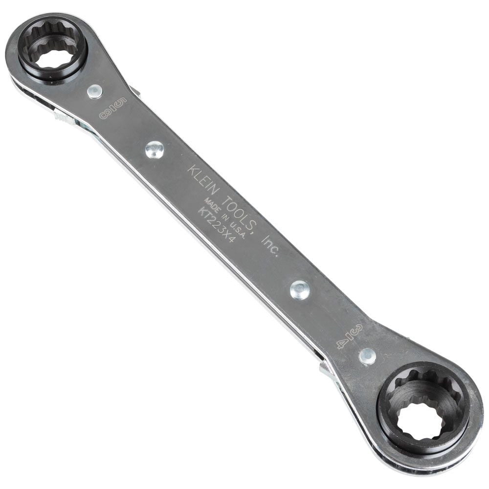 Klein Tools KT223X4 4-in-1 Lineman's Ratcheting Box Wrench